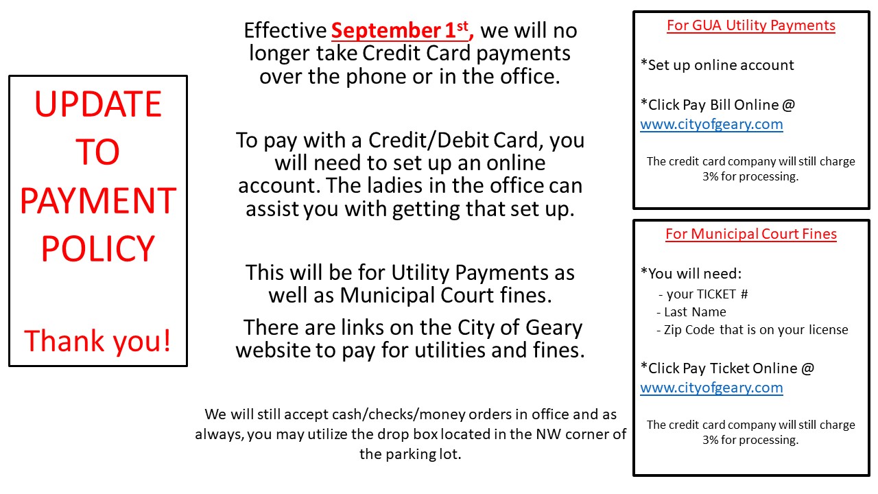 CC Payment Notice